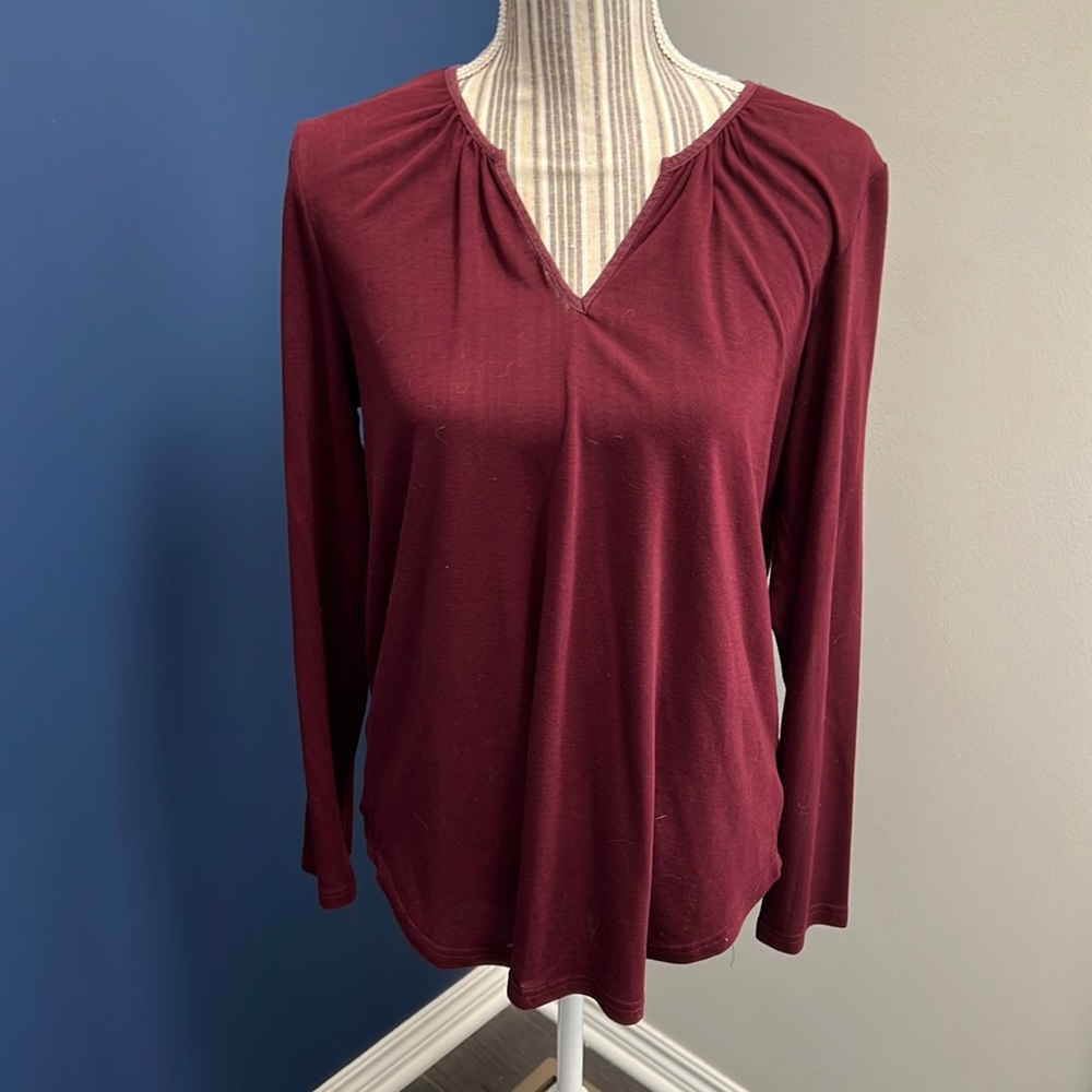 Very J Maroon Tunic Top